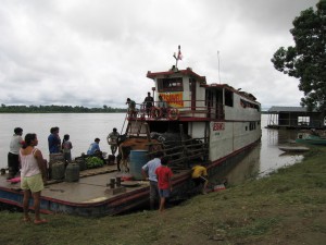 Amazon riverboat on the Rio Napo in Peru