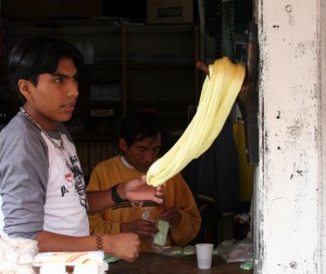 Pulling Melcocha in Ecuador